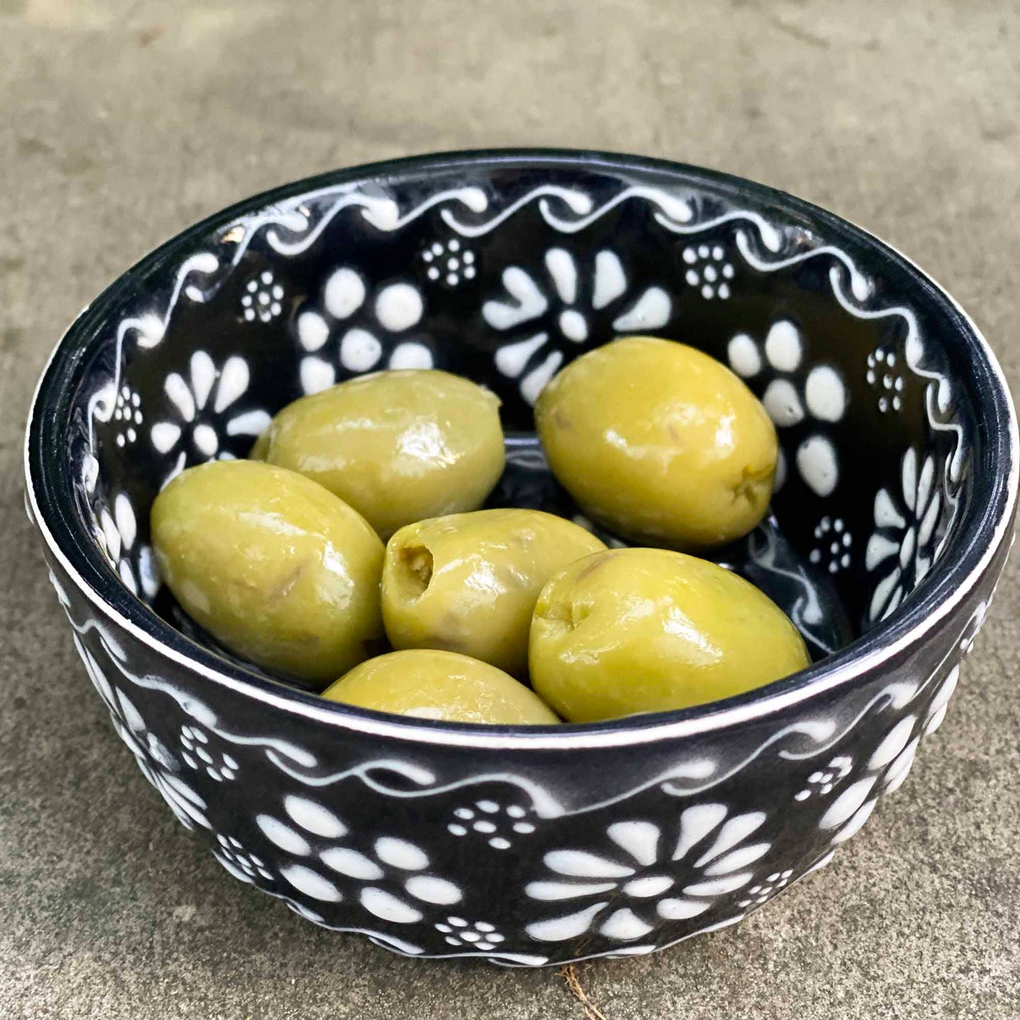 Set of 2 Encantada Handmade Pottery Appetizer & Dip Bowl, Ink