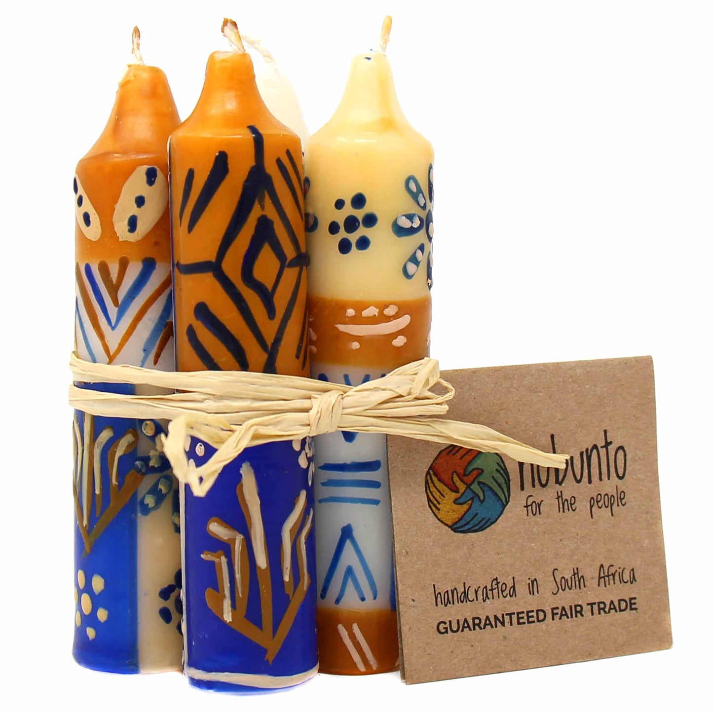 Hand-Painted 4" Dinner or Shabbat Candles, Set of 4 (Durra Design)
