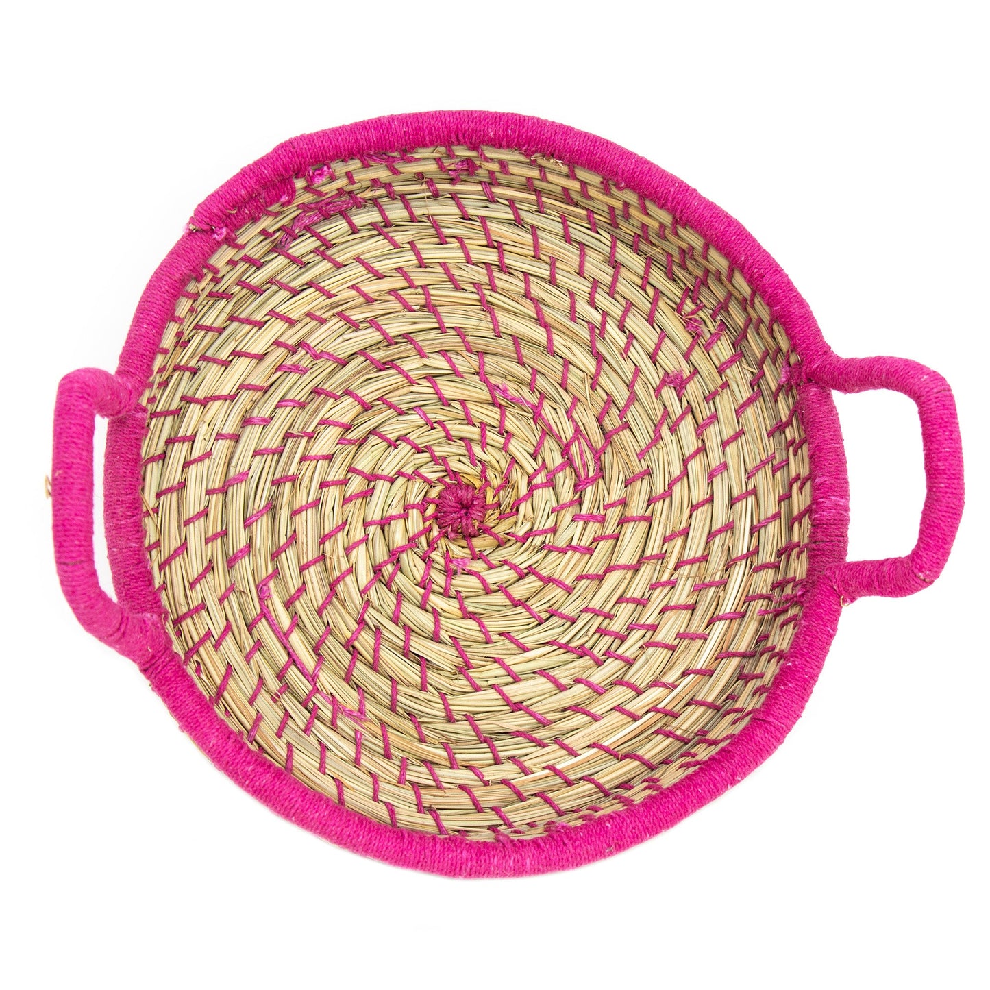 Nested Baskets in Natural with Pink Accents, Set of 3