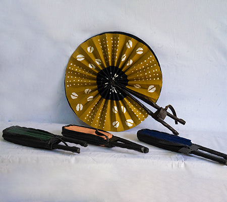 Ankara Fabric Fan – Handheld & Wall Decor