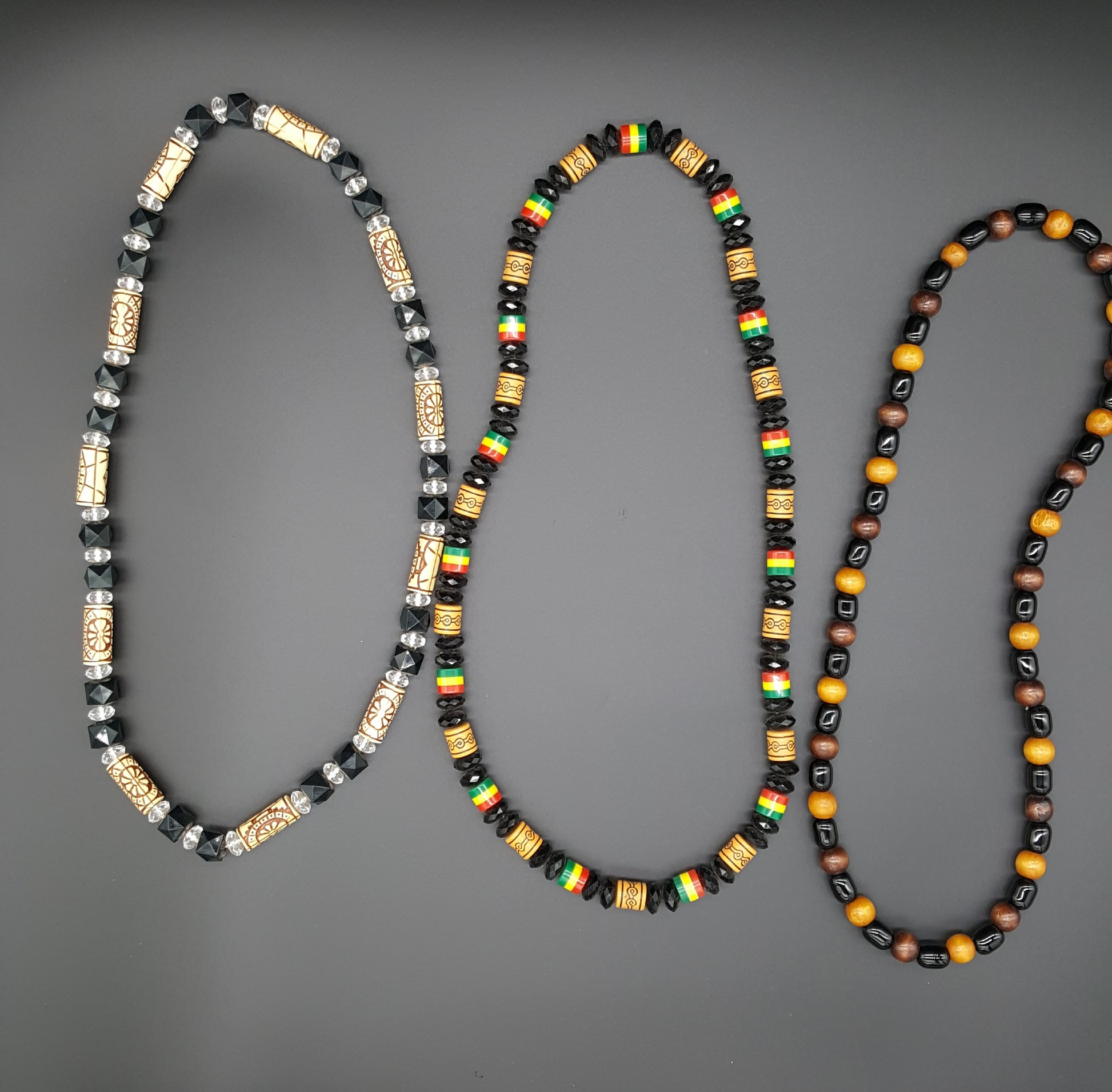 Traditional wooden beaded necklace