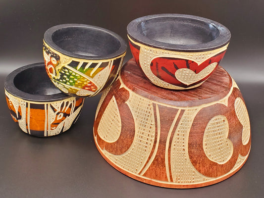 Hand Carved Bowl & 3Head Unity Stands