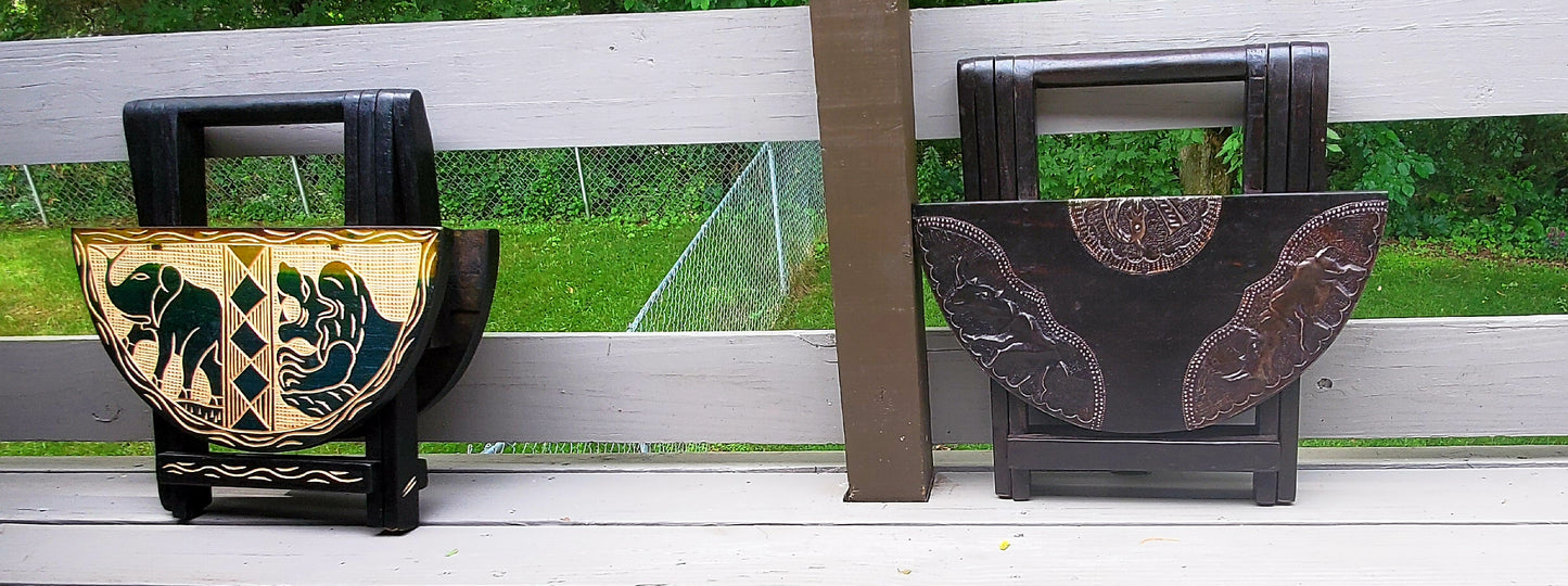 Foldable Solid Wood End Tables