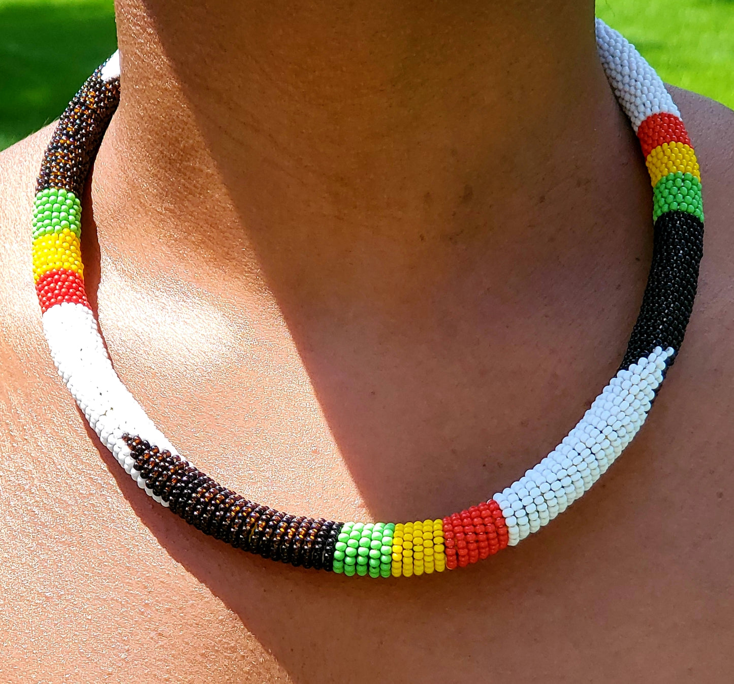 Zulu traditional beaded choker