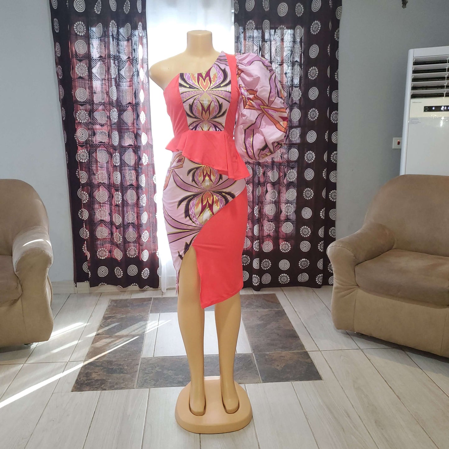 Ankara Blend w/Puff Sleeve 2 piece