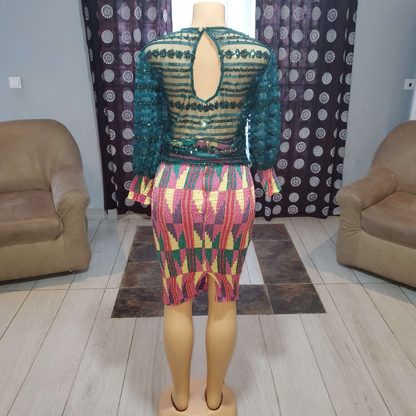 Lace Sequins & Ankara Blend 2PCS