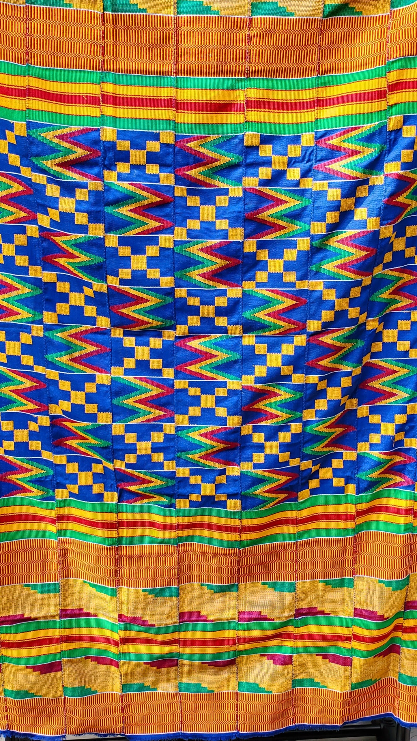 Multi-colored Traditional Kente (Yellow, Aqua, Fuchsia, Blue) 3pcs