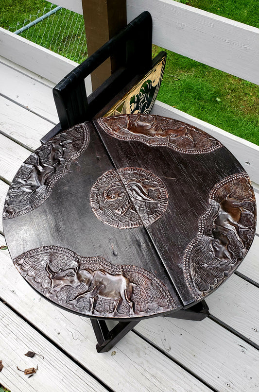 Foldable Solid Wood End Tables