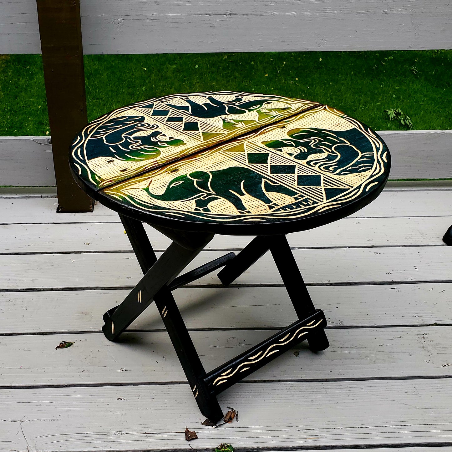 Foldable Solid Wood End Tables