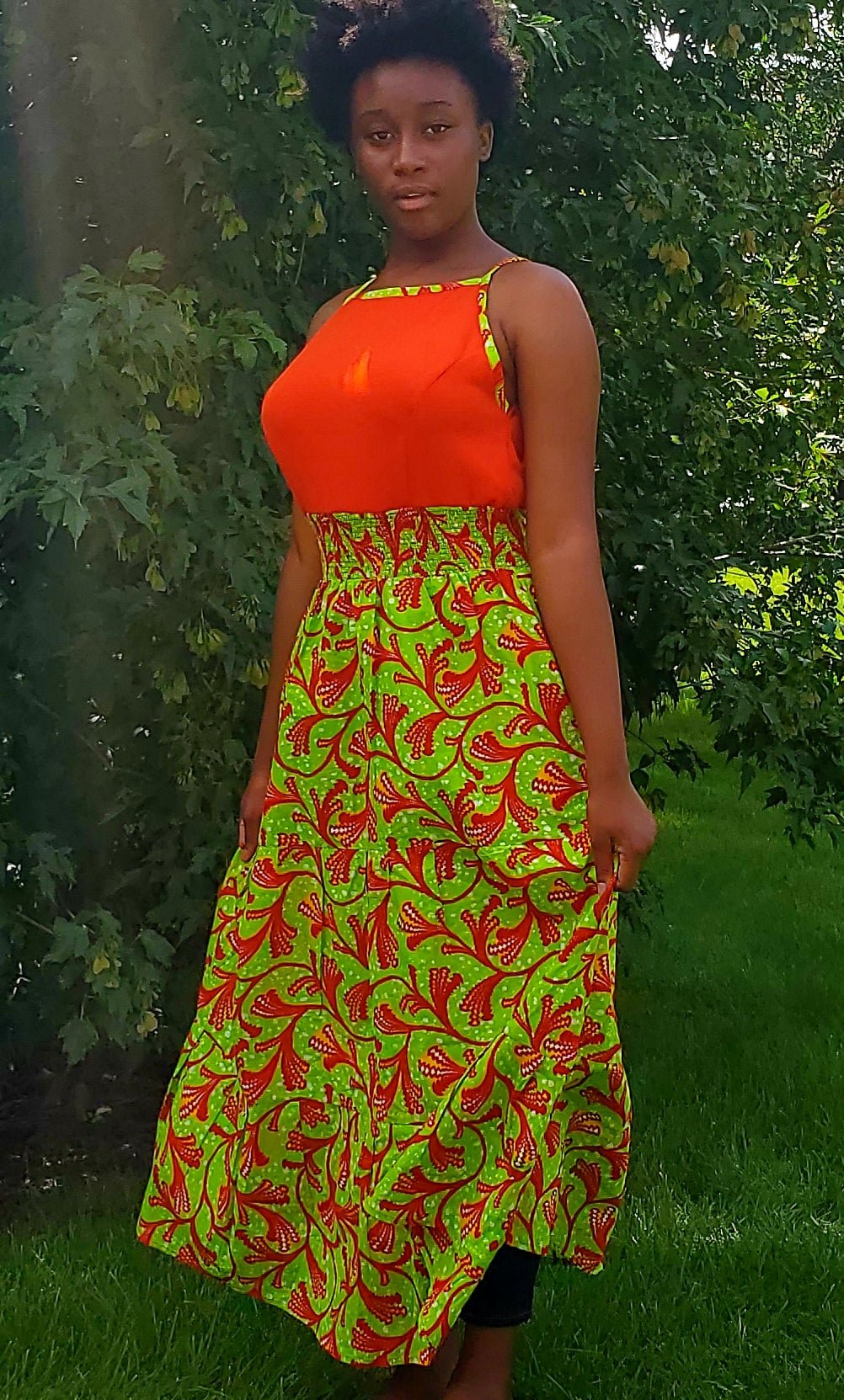 Vibrant high quality dresses, Hi~Low, Off the shoulder or Tank style.