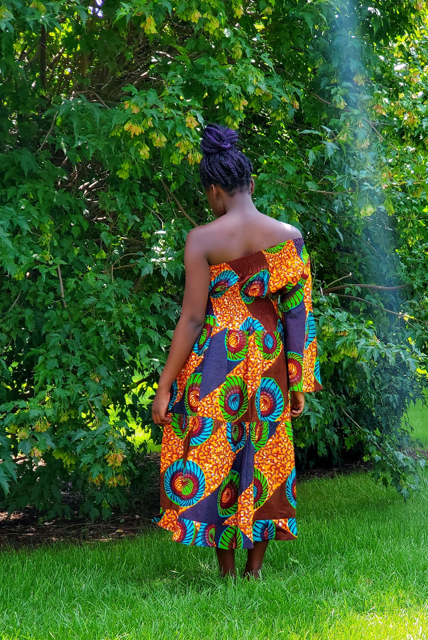 Vibrant high quality dresses, Hi~Low, Off the shoulder or Tank style.