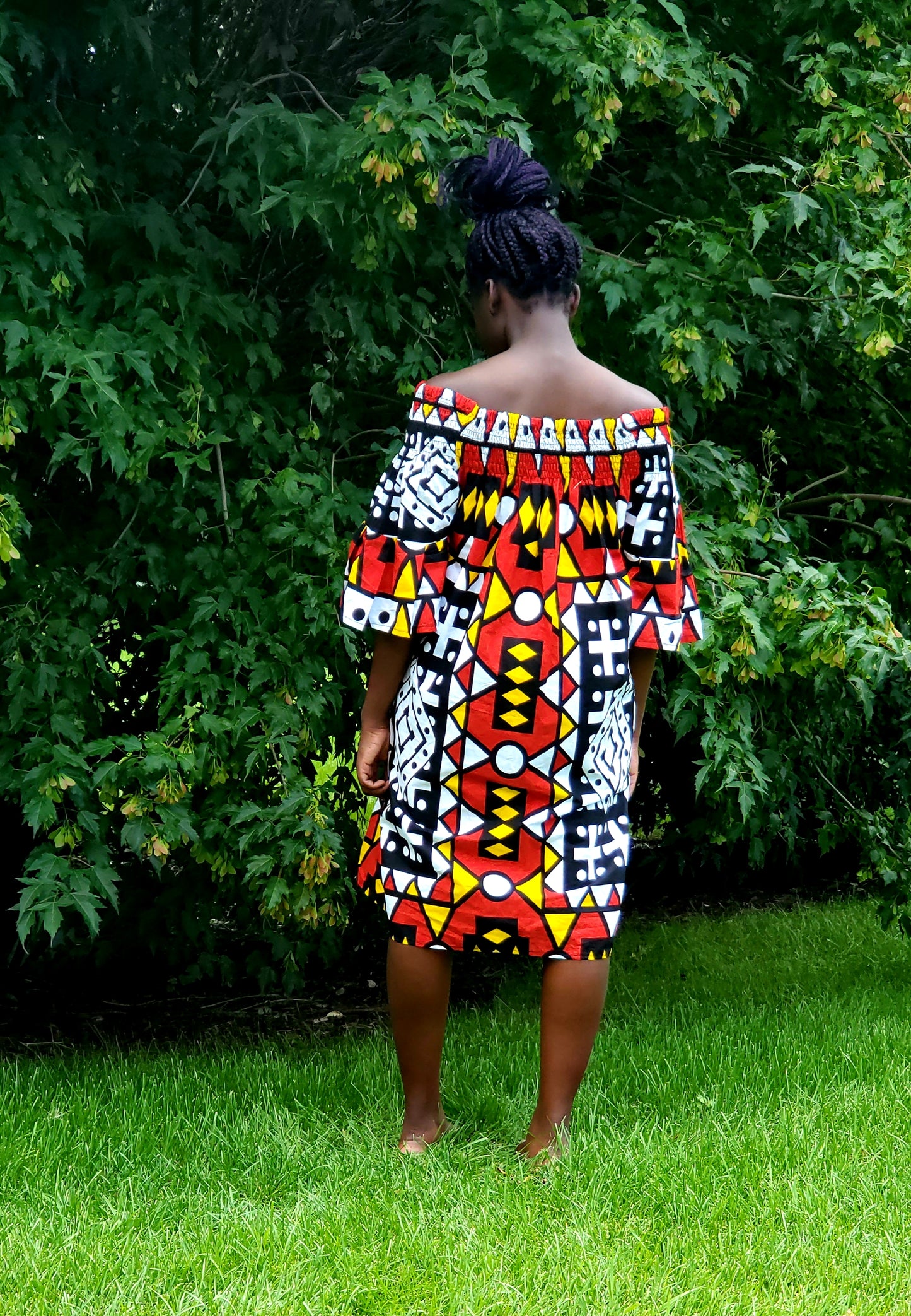 Vibrant high quality dresses, Hi~Low, Off the shoulder or Tank style.