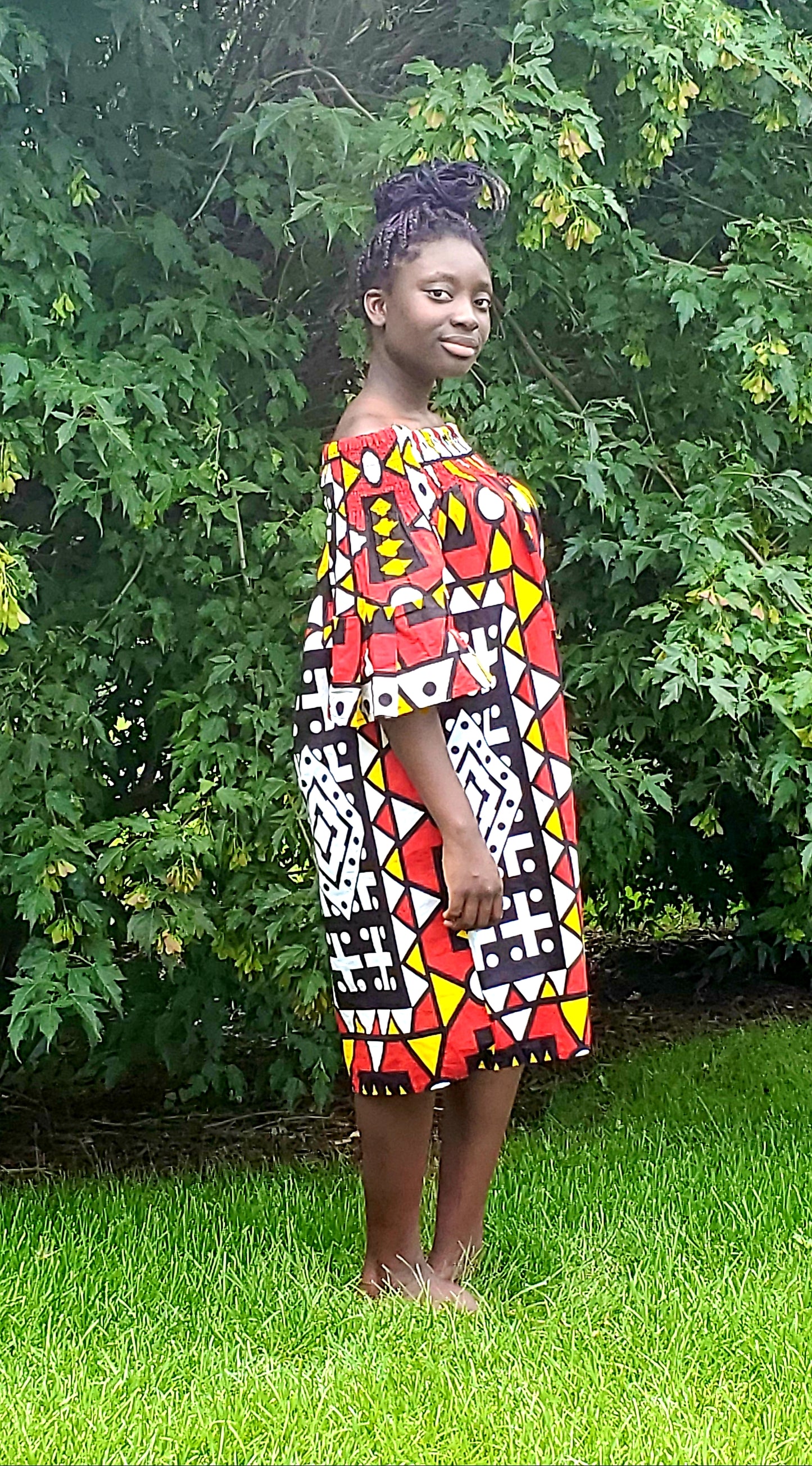 Vibrant high quality dresses, Hi~Low, Off the shoulder or Tank style.